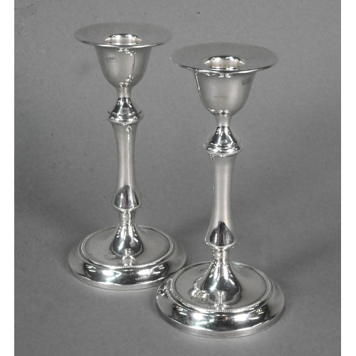 71 - A pair of Egyptian .900 grade baluster candlesticks, Alexandria Assay, 9.8 oz, 307g, 15 cm