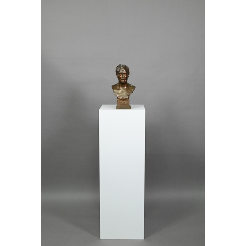 954 - A bronze bust of Pasteur, after Naoum Aronson, Morris Singer Foundry, London, 29 cm high