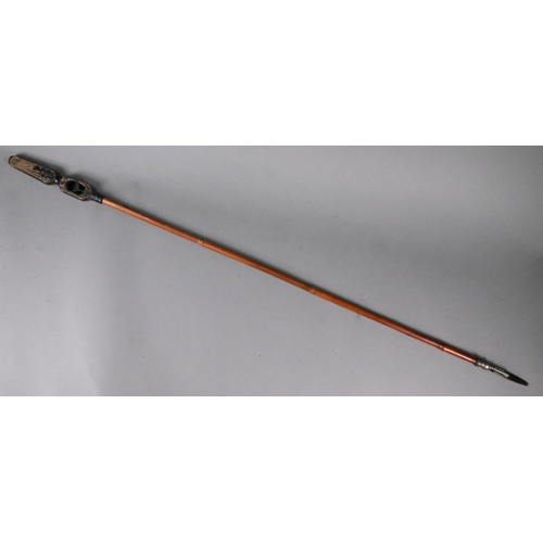 962 - A French botanist's cane/pruner with bamboo shaft and patent snippers by Adrien Dubois, 111 cm