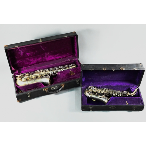 977 - A Hawkes & Son (Piccadilly Circus) silver-plated Alto saxophone, the XX Century, no. 55157, to/w... 