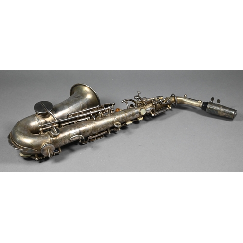 977 - A Hawkes & Son (Piccadilly Circus) silver-plated Alto saxophone, the XX Century, no. 55157, to/w... 