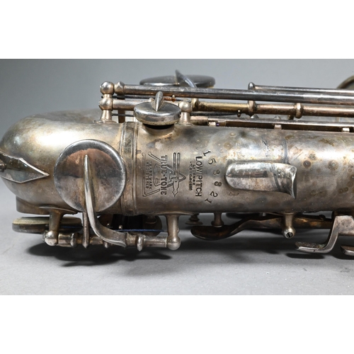 977 - A Hawkes & Son (Piccadilly Circus) silver-plated Alto saxophone, the XX Century, no. 55157, to/w... 