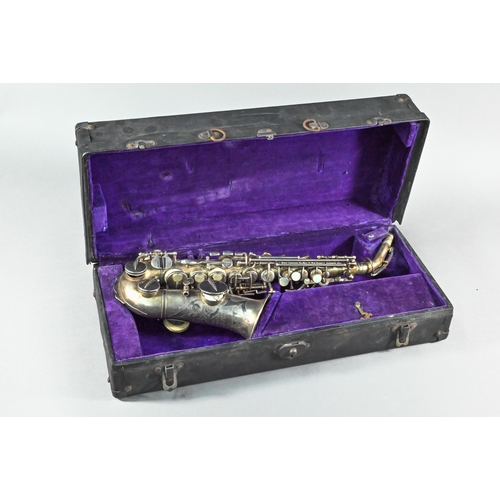 977 - A Hawkes & Son (Piccadilly Circus) silver-plated Alto saxophone, the XX Century, no. 55157, to/w... 