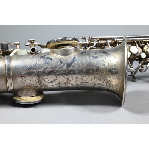 977 - A Hawkes & Son (Piccadilly Circus) silver-plated Alto saxophone, the XX Century, no. 55157, to/w... 