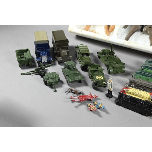 982 - Dinky Toys: Two 151b Six-Wheeled Army Wagon and 152b Six-Wheeled Reconnaissance Car, 161b Anti-Aircr... 