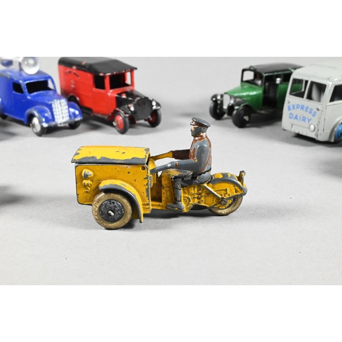 983 - Dinky Toys: 30h Daimler Ambulance, 30V CB Electric Van 'Express Dairy', 25o Streamlined Fire Engine,... 