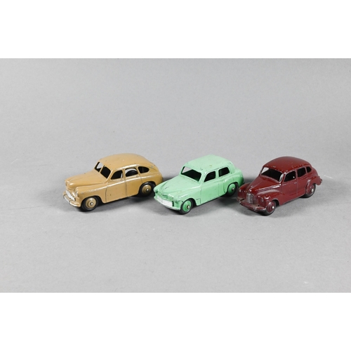 987 - Dinky Toys: 24d Vogue Saloon, 24f Sportsman Coupe, 36d Rover Sports Saloon, 30b Rolls Royce, 30c Dai... 