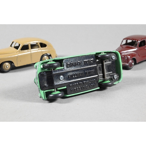 987 - Dinky Toys: 24d Vogue Saloon, 24f Sportsman Coupe, 36d Rover Sports Saloon, 30b Rolls Royce, 30c Dai... 