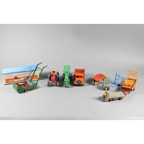 988 - Dinky Toys: 25m Bedford End Tipper, 25p Aveling Barford Road Roller, 14a B.E.V. Electric Truck, 27a ... 