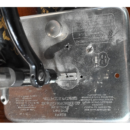 994 - Willcox and Gibbs 1883 patent sewing machine with box