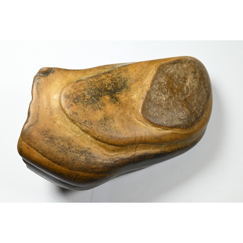 366 - A Chinese scholar's rock, gongshi, of rugged mountain form with dramatic textured surface, 12.5 cm h... 