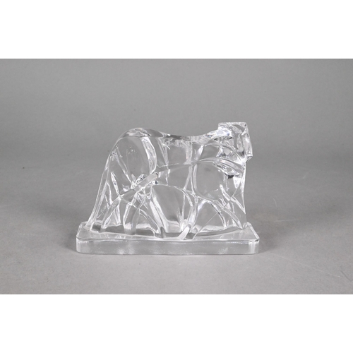440 - An Art Deco glass tiger, designed by Georges Chevalier for Baccarat (unmarked), 10 cm high