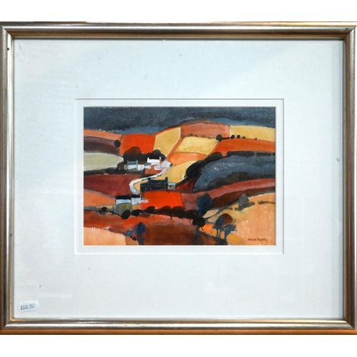 512 - Moira Huntly (b 1932) - 'Near White Scar Caves, Yorkshire', watercolour, signed lower right, 16.5 x ... 