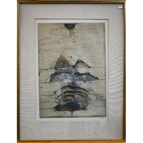 546 - After Johnny Friedländer (1912-1992) - Abstract composition, ltd ed 57/95 etching, pencil signed to ... 