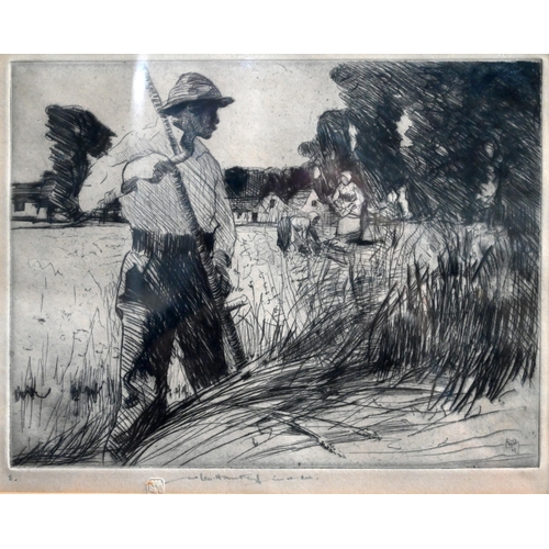 574 - After William Lee Hankey (1869-1952) - 'Field Workers', etching, signed in pencil, with artist's bli... 