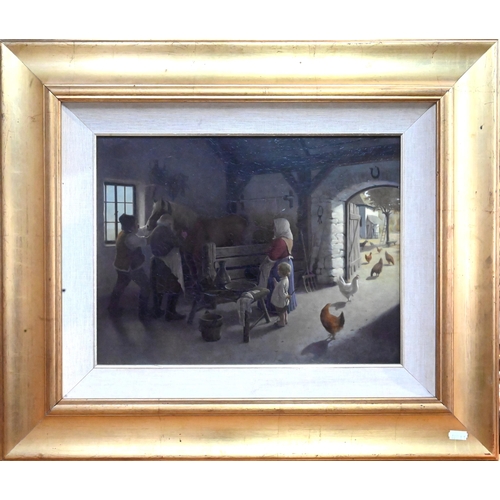 582 - Vida Gábor (1937-2007) - 'The vet', oil on panel, 29 x 39 cm