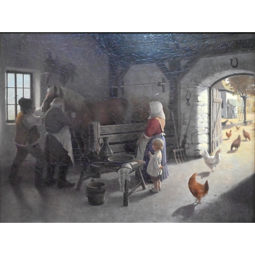 582 - Vida Gábor (1937-2007) - 'The vet', oil on panel, 29 x 39 cm