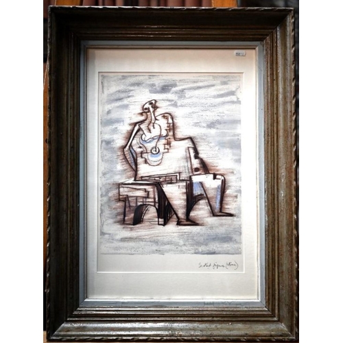 592 - After Henry Moore (1898-1986) - 'Seated figure (stone)', off set lithograph, 43 x 31 cm ARR applicab... 