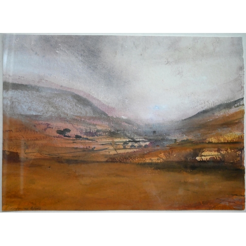 607 - Katharine Holmes (b 1962) - 'Summer Light, Boss Moor', watercolour, ink and pastel on paper, signed ... 