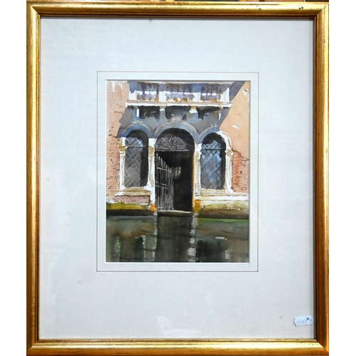 608 - Michael Felmingham (b 1935) - Two Venetian views - 'Canal Door', 23.5 x 18 cm and 'Canal Shadow', 27... 