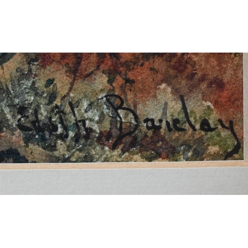 620 - Edith Barclay - A pair of pastoral views - Shepherd and his flock and Cattle and drover, watercolour... 