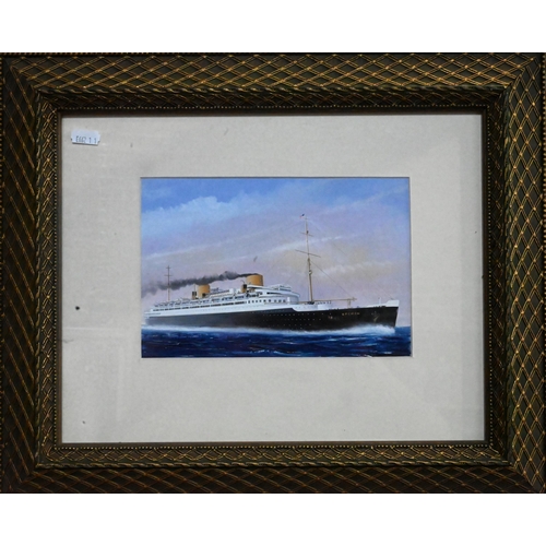 631 - John Batchelor (b 1936) - A set of ten gouache studies of ships - HMS Britannia, Rex, Leviathan (ex ... 