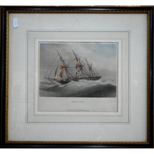 666 - A set of 19th century naval engravings - 'The Combined Channel and Mediterranean Squadron', 1869; A ... 