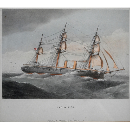 666 - A set of 19th century naval engravings - 'The Combined Channel and Mediterranean Squadron', 1869; A ... 