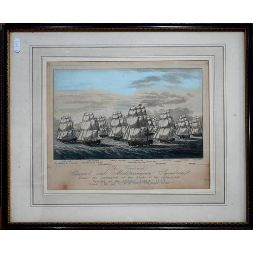 666 - A set of 19th century naval engravings - 'The Combined Channel and Mediterranean Squadron', 1869; A ... 