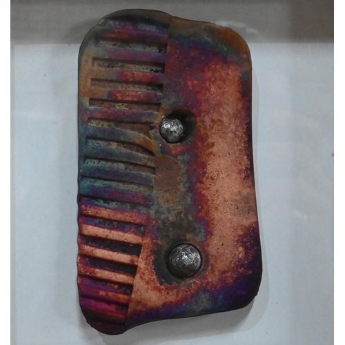 680 - Andrew Niblett? - 'Ball bearings and tank tracks', mixed media, signed indistinctly to reverse and d... 