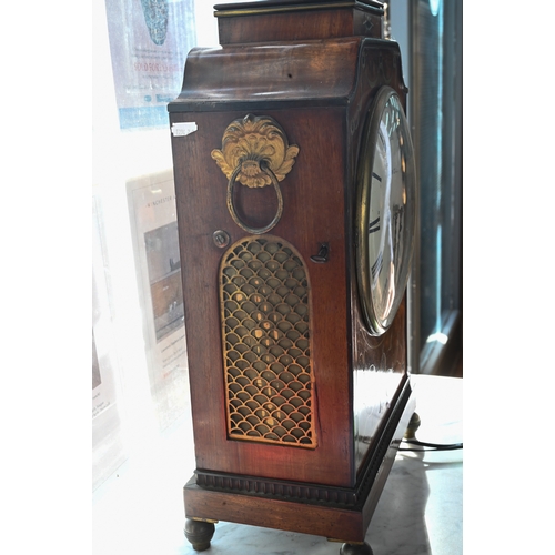 750 - John Gale, London, a brass inlaid mahogany table clock, the twin fusee five pillar hour movement str... 