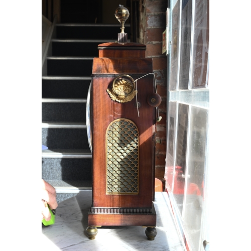 750 - John Gale, London, a brass inlaid mahogany table clock, the twin fusee five pillar hour movement str... 