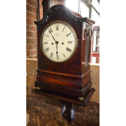 776 - Leach, Romsey, a 19th century mahogany cased twin fuse bracket clock, with white enamelled dial, 46 ... 