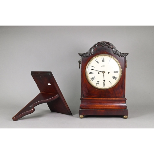 776 - Leach, Romsey, a 19th century mahogany cased twin fuse bracket clock, with white enamelled dial, 46 ... 