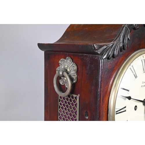 776 - Leach, Romsey, a 19th century mahogany cased twin fuse bracket clock, with white enamelled dial, 46 ... 