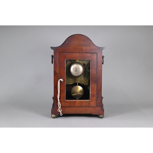 776 - Leach, Romsey, a 19th century mahogany cased twin fuse bracket clock, with white enamelled dial, 46 ... 