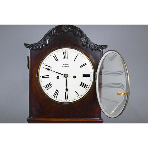 776 - Leach, Romsey, a 19th century mahogany cased twin fuse bracket clock, with white enamelled dial, 46 ... 