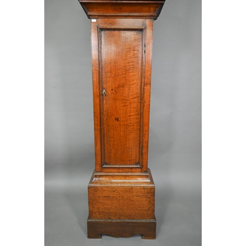 853 - John Stokes, Saffron Walden, an 18th century oak longcase clock, the 8-day movement with 30 cm brass... 