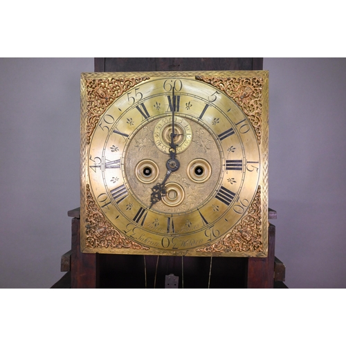 853 - John Stokes, Saffron Walden, an 18th century oak longcase clock, the 8-day movement with 30 cm brass... 