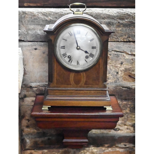 864 - A classic Georgian style walnut cased 8-day twin-train W & B movement bracket clock, with silver... 