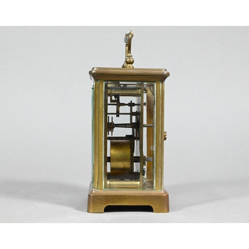 867 - Benetfink & Co. London, a brass carriage clock, with white enamelled dial, 11.5 cm h a/f