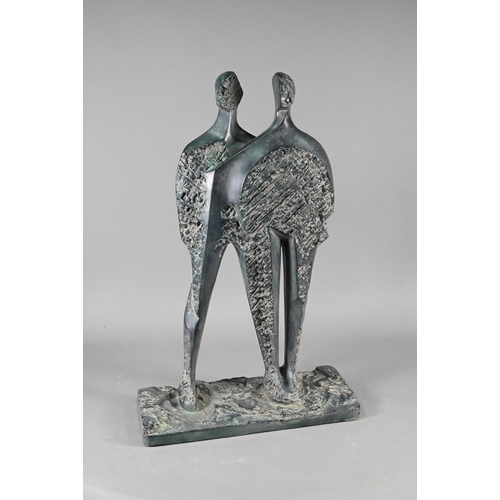 889 - Austin (Mexico) bronzed ceramic group, 'Abstract Aegean People', 65 cm