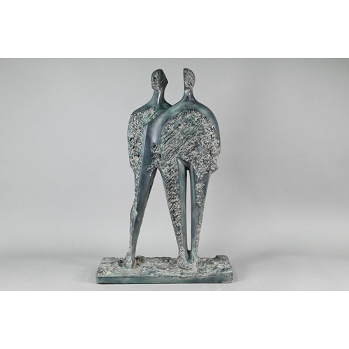 889 - Austin (Mexico) bronzed ceramic group, 'Abstract Aegean People', 65 cm