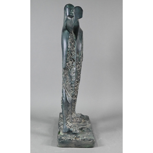 889 - Austin (Mexico) bronzed ceramic group, 'Abstract Aegean People', 65 cm