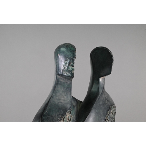 889 - Austin (Mexico) bronzed ceramic group, 'Abstract Aegean People', 65 cm