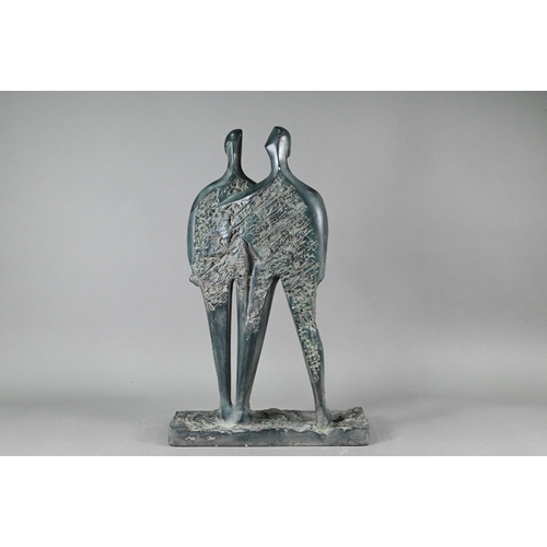 889 - Austin (Mexico) bronzed ceramic group, 'Abstract Aegean People', 65 cm