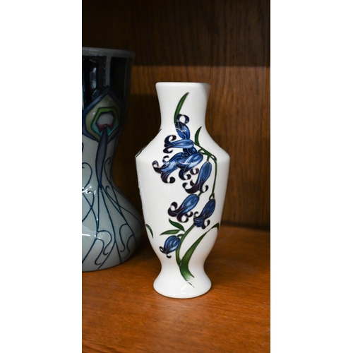 107 - A Moorcroft grey-ground vase, painted with stylised flowers in the Art Nouveau manner (2012), 18 cm ... 