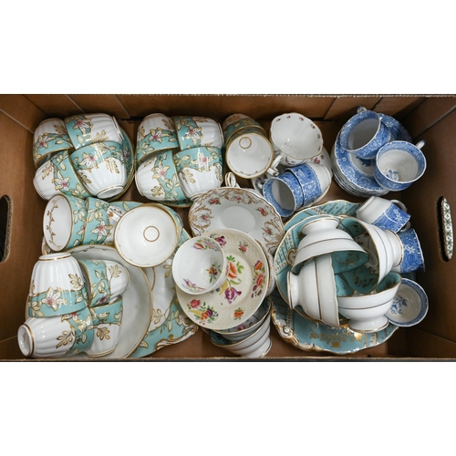 113 - Victorian china tea service with floral gilt decoration and turquoise borders to/w a Spode's 'Camill... 