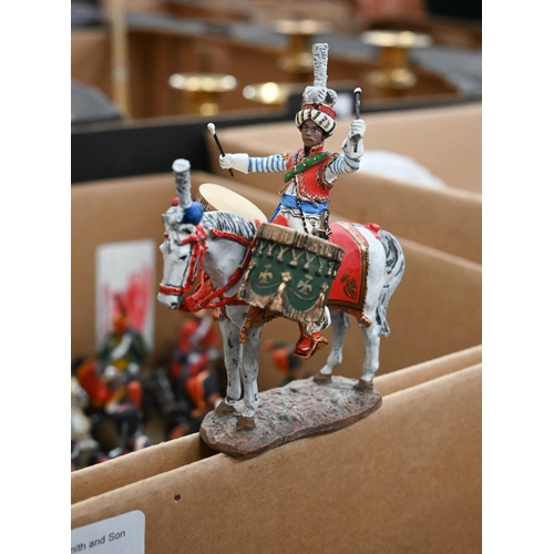 133 - A collection of 59 Del Prado cast metal equestrian figures of Napoleonic cavalrymen to/w over 150 fo... 