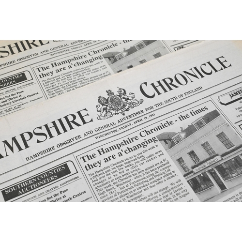 135 - #Two 1991 editions of the Hampshire Chronicle - the last printed at Winchester and first at Portsmou... 